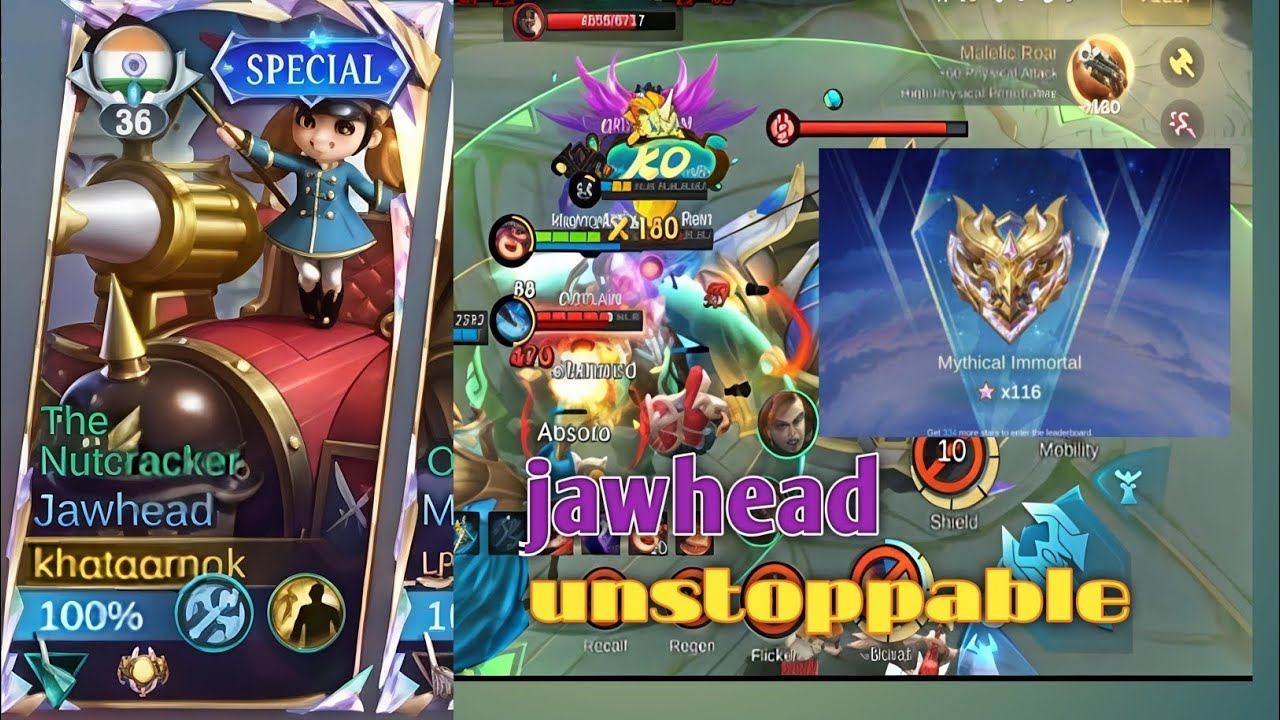 Jawhead Unstoppable Gameplay 🔥 | Immortal Lobby #mlbb #mobilelegendsbangbang 