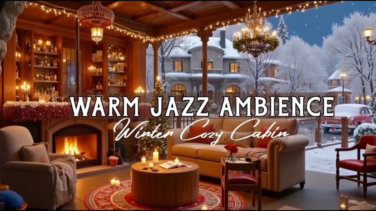 Relaxing Night Jazz 🔥 Cozy Fireplace & Winter Ambience | Background Music