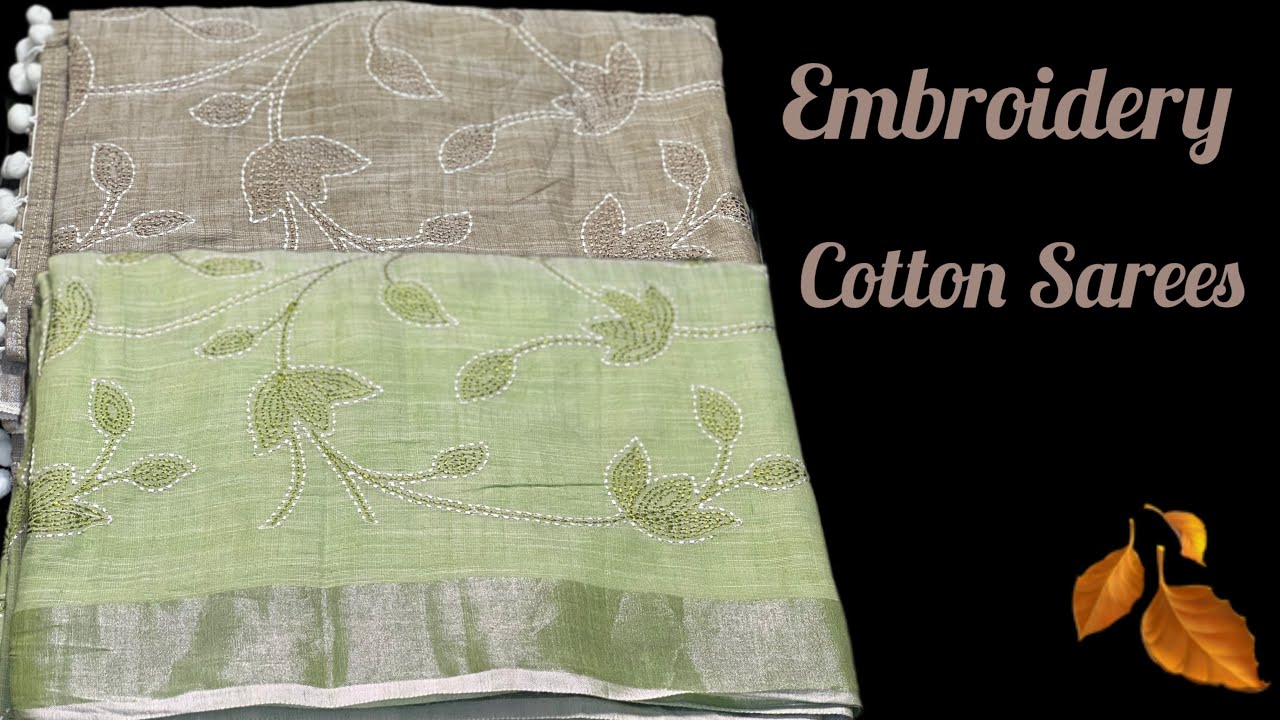 Embroidery Cotton Sarees | Free Shipping Pan-India | Daaram Studio