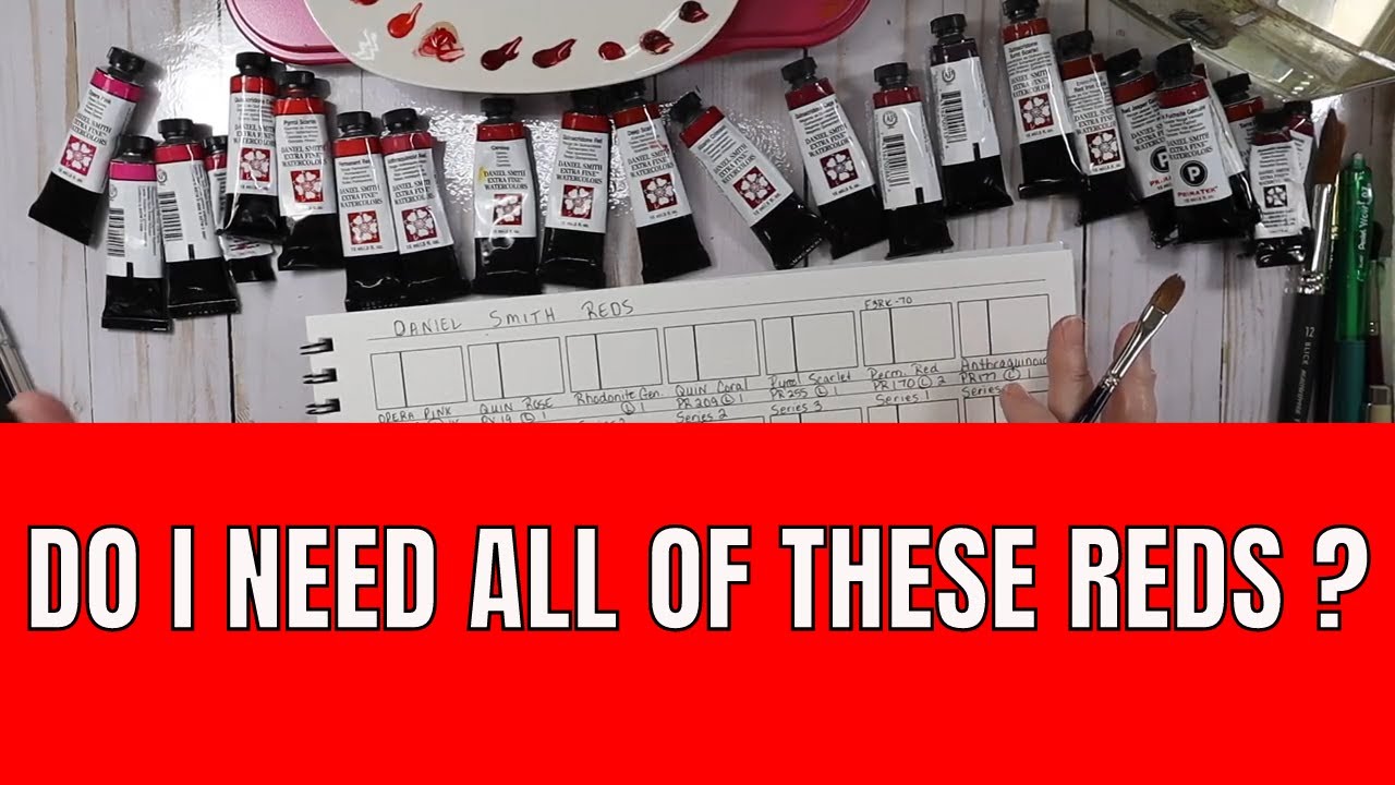 Comparing My Daniel Smith Red Watercolors 🌹🌹🌹 #watercolor #art