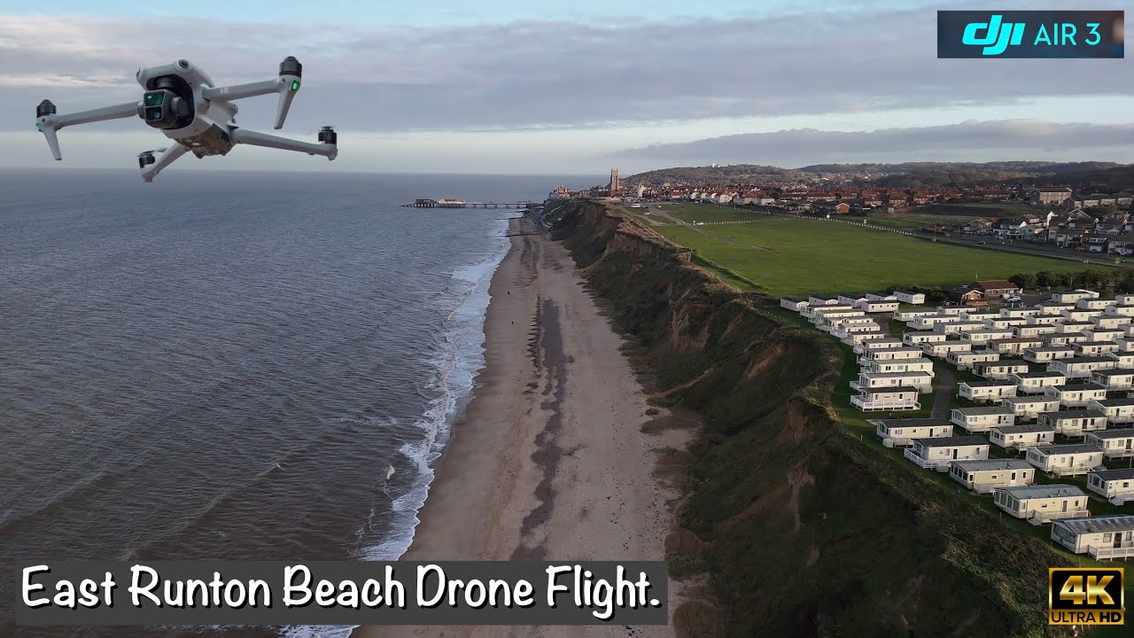 East Runton Beach | Drone Footage 4K | DJI Air 3.