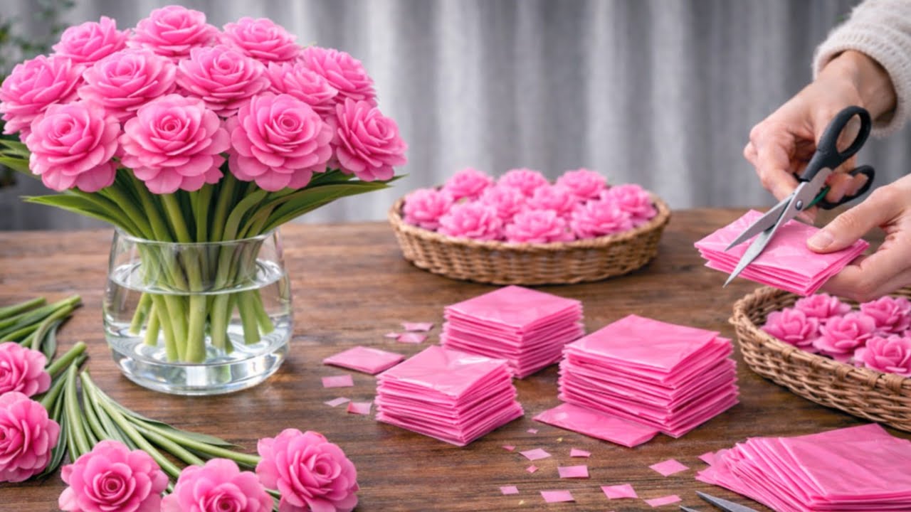 how to make flower from satin ribbon rose flower / Easy ribbon rose flowers flower tutorial 