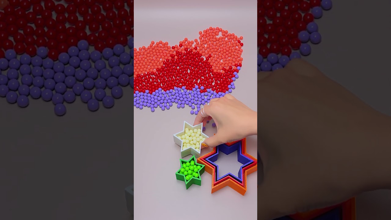 Zen Art 🧘 Oddly Satisfying Colorful ✡️ Beads Falling | Your Brain will Like This 🌿 #marblerunbb