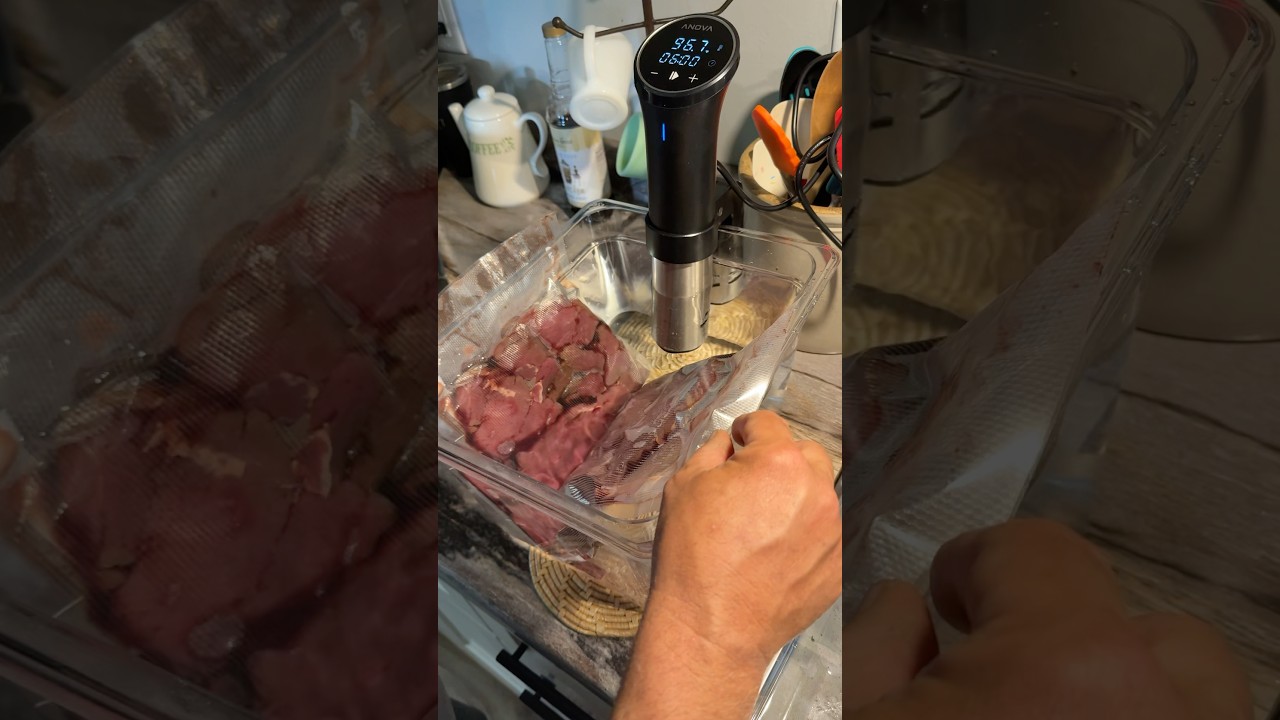 We got an Anova Precision Cooker 3.0  (sous vide:: &ldquo;Sue-veed&rdquo;) It cooks using heated water.