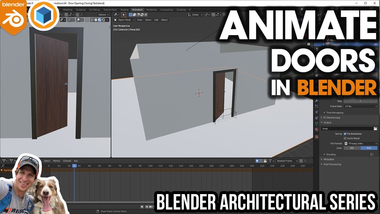 Анимируйте ОТКРЫТИЕ И ЗАКРЫТИЕ дверей в Blender!