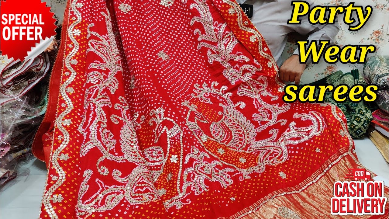 🔥 Latest Designer Party Wear Heavy Gotapatti Work Sarees, Gajji Silk, Uppada Sarees, #newfancysarees