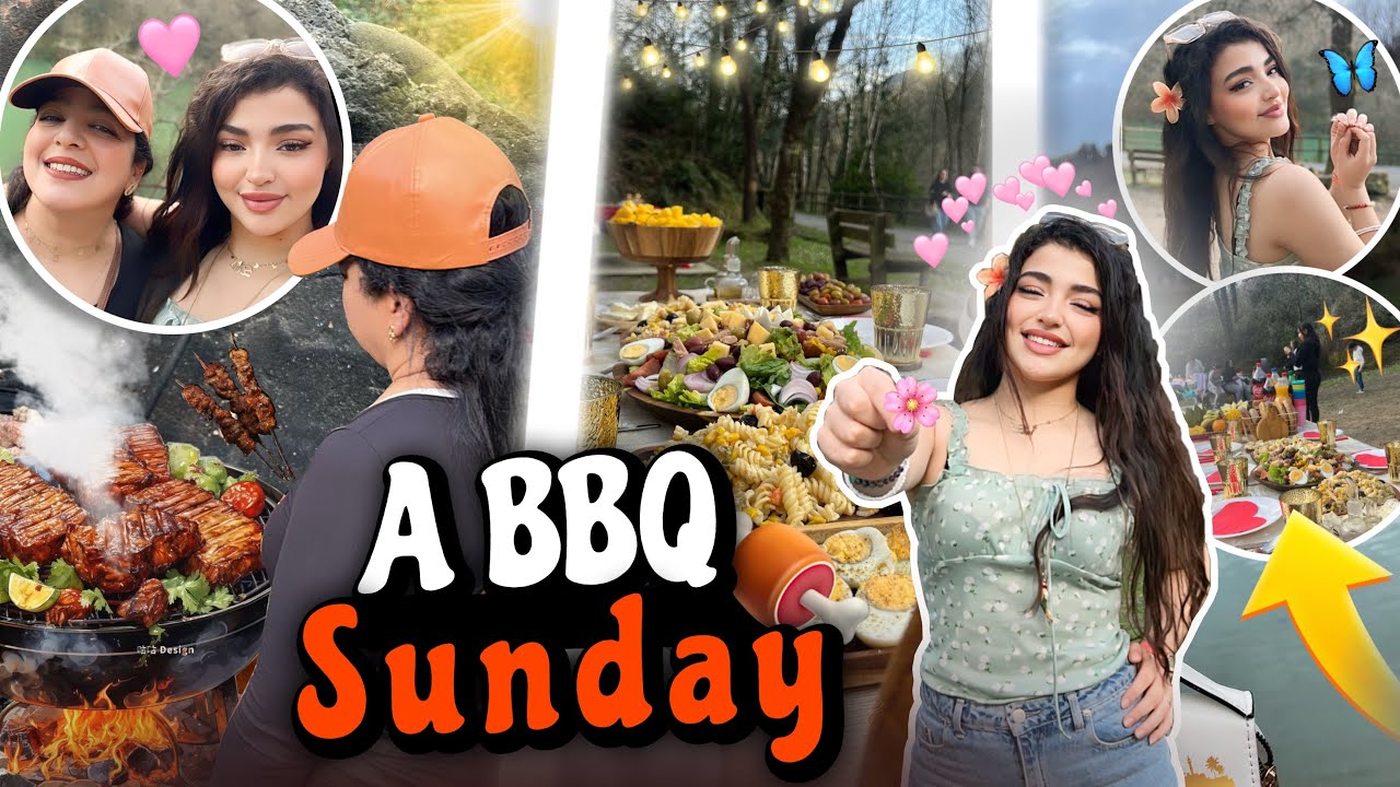 A BBQ SUNDAY !! 🥭🌳🍗🚗 شواء الأحد 🍖🍒🧡🌺 #linahalouii #maghrib #morocco