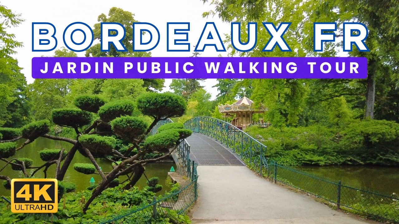 🇫🇷 Exploring BORDEAUX FR - Public Gardens & Roman Ruins | 4K Ambient City Walk Tour 🎧 Binaural Audio