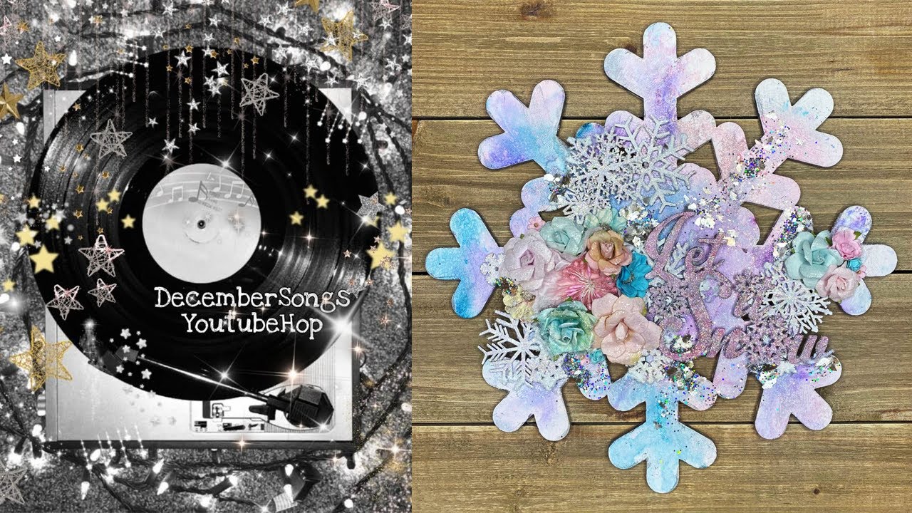 Mixed Media Christmas Winter Snowflake