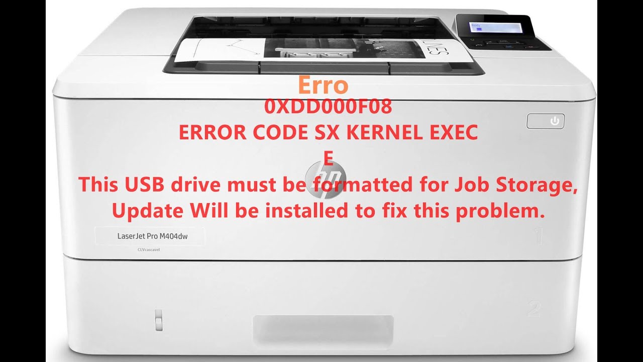 Impressora HP LaserJet Pro M404 dw tirando erro de firmware  -0XDD000F08  ERROR CODE SX -M404-405