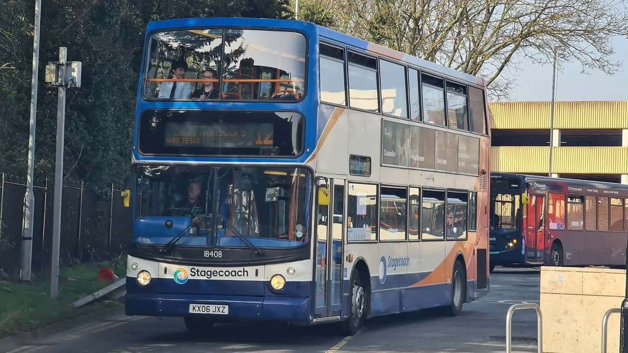 *NICE AXLES* Ride on Stagecoach Midlands' Dennis Trident ALX400, 18408 (KX06 JXZ) - Route 12