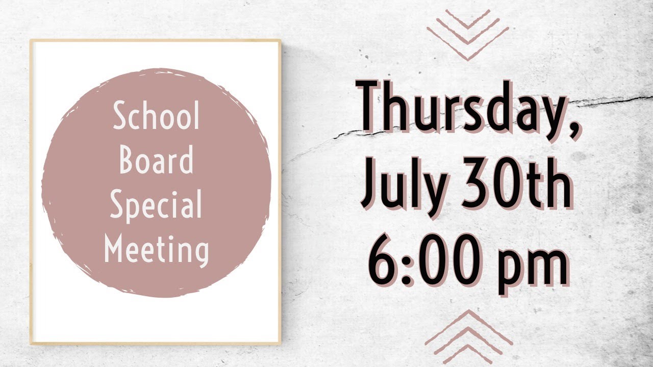 ACPS School Board Special Meeting - July 30th, 2020 - 6 PM