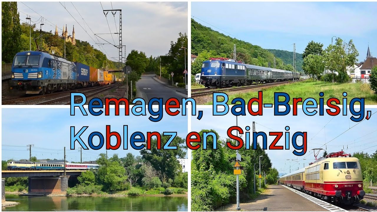 Treinen langs Remagen, Bad-Breisig, Koblenz en Sinzig am Rhein🇩🇪