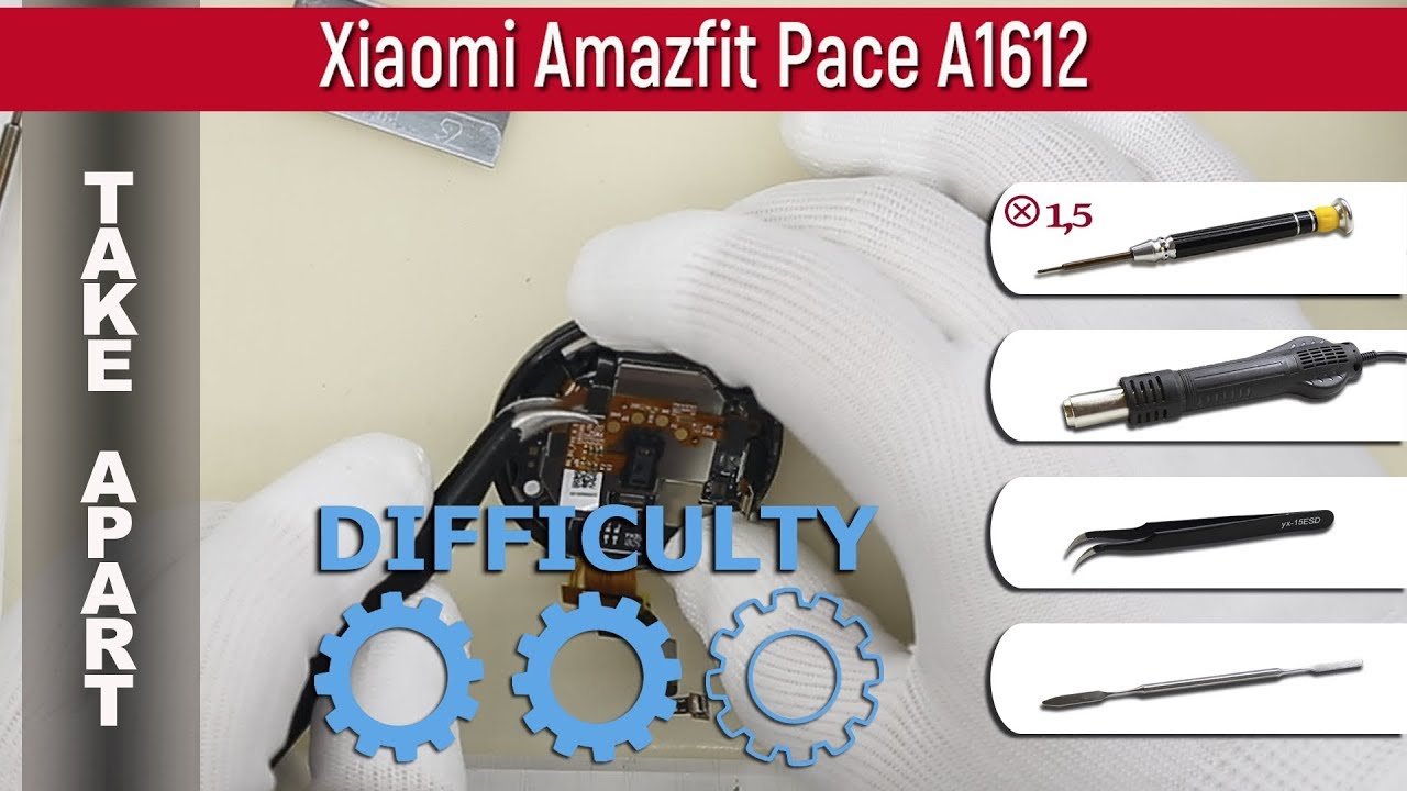Как разобрать 📱 Xiaomi Amazfit Pace A1612 Разборка и ремонт