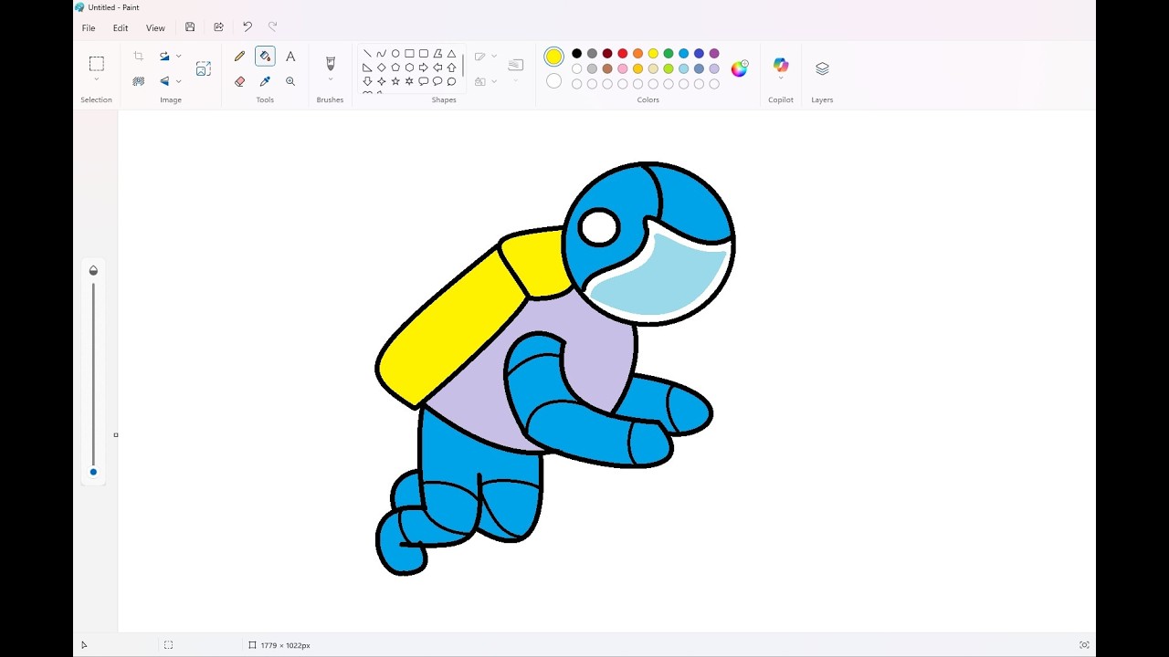 How to draw a Space Man easy and simple in MS Paint #drawing #art #mspaint #spaceman #howtodraw