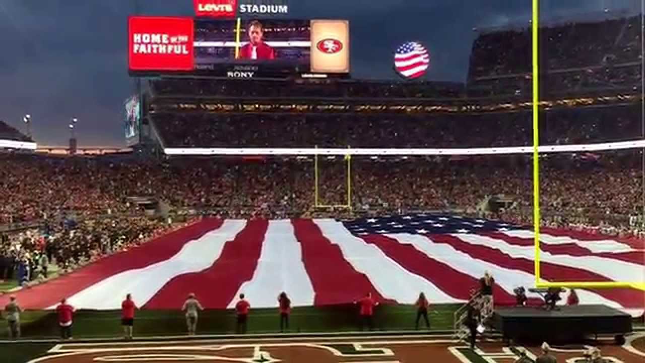 National Anthem at Levi's stadium with a fly over Go Niners!!!!