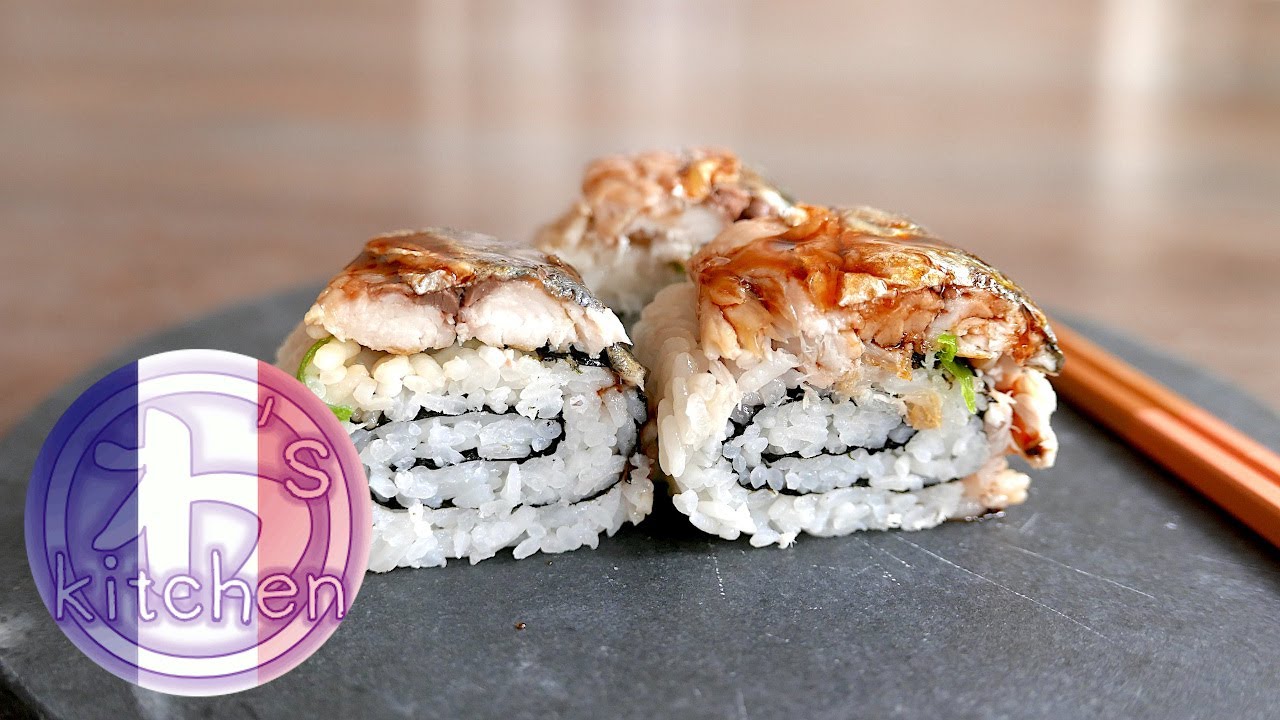 Sushi roulé au Maquereau Grillé | Recette Japonaise | wa's Kitchen