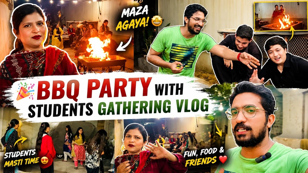 🎉 BBQ Party with Students Gathering Vlog | Fun Moments, Food & Friendship! 🍢🔥