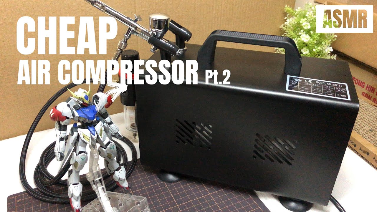[REASONABLE] Cheap Airbrush Compressor for gunpla : HSENG AS18TB Mini Airbrush Air Compressor