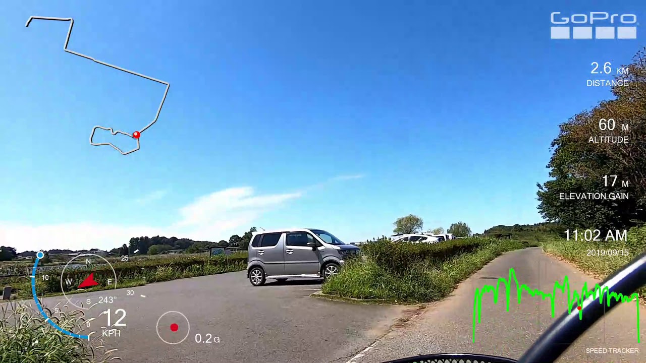 Cycling with Telemetry Overlay | GoPro Hero7 Black | Dashware | Kasumigaura, Japan