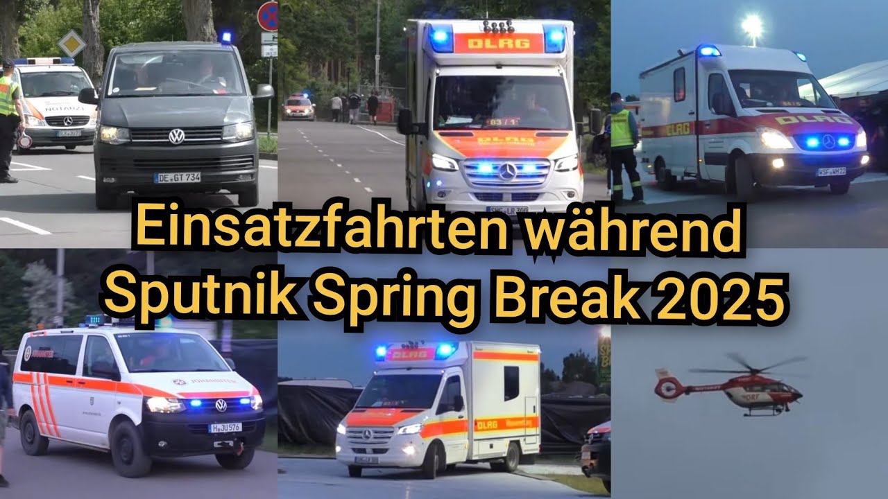 🚨Großeinsatz mit RTH auf Sputnik Spring Break - Einsatzfahrten Ausnahmezustand zum Festival in Pouch