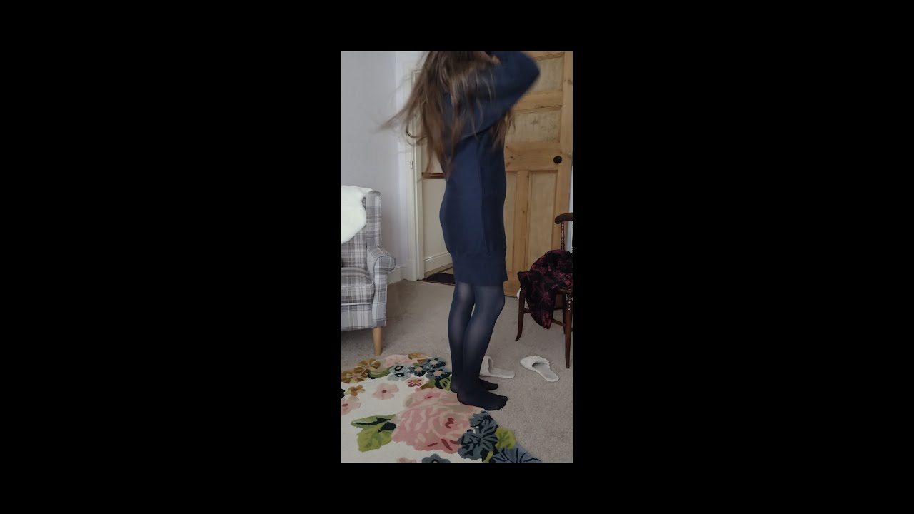 New Navy Jumper Dress and Navy Tights/Pantyhose