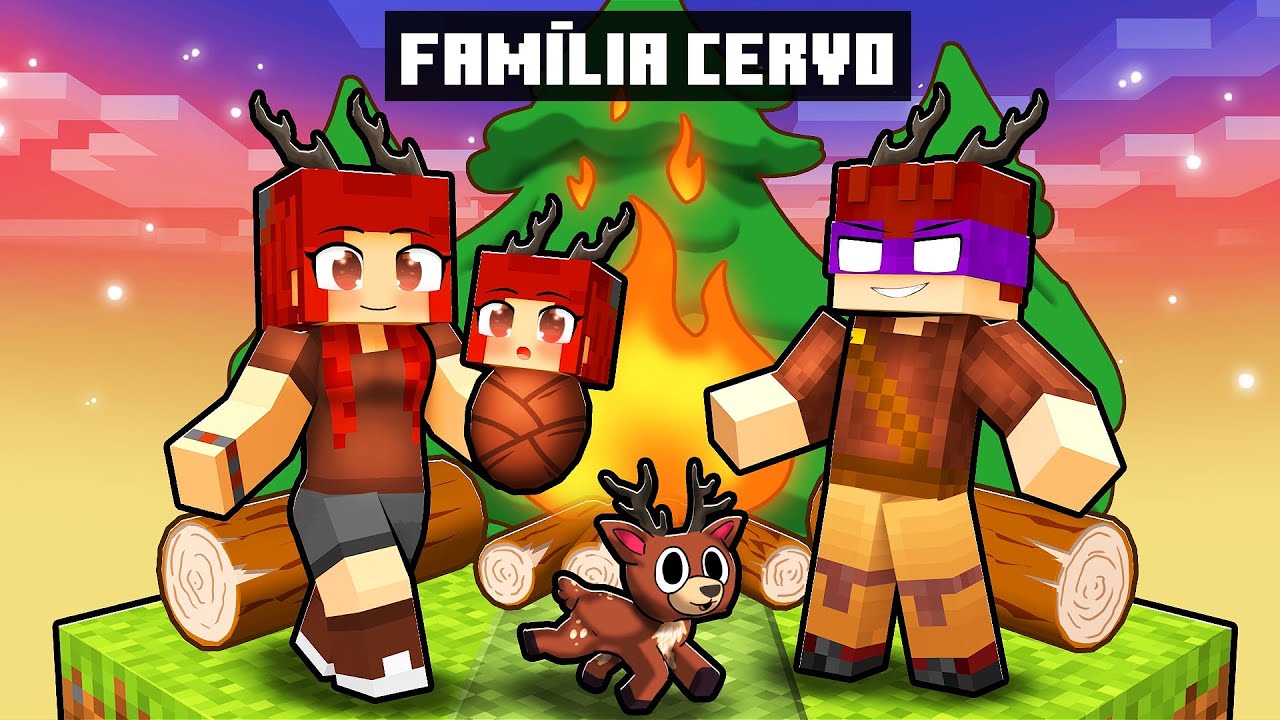 Tenho uma FAMÍLIA de CERVOS em 99 Noites na Floresta Minecraft!! ‹ DONAT3LO ›