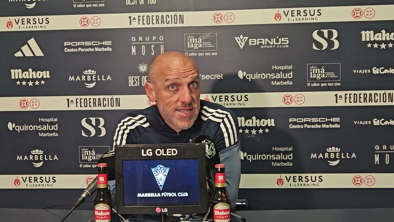Rueda de prensa previa Jornada 23 1 RFEF Murcia vs Marbella. Habla David Cabello