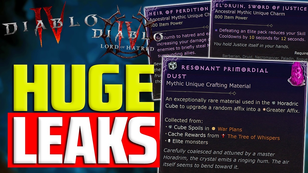 New MYTHIC Crafting Has Been Leaked?? | D4: Lord of Hatred