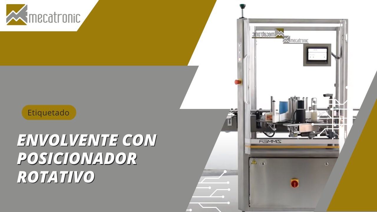 Etiquetadora productos envolvente con posicionador rotativo