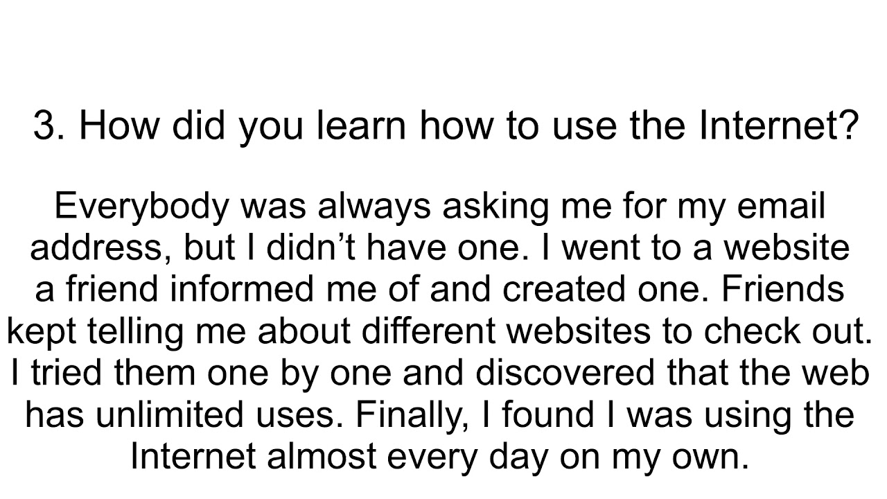 IELTS SPEAKING SAMPLE - Task 1: Internet