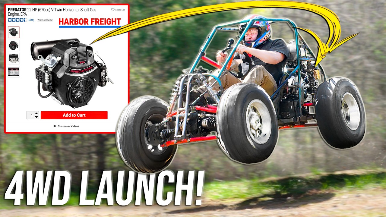 We Installed a Predator 670 V Twin on Our 4WD Go Kart from Temu!