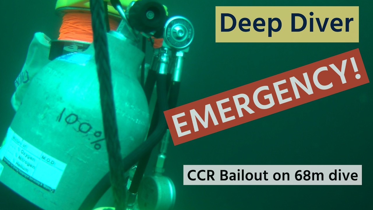 CCR Rebreather Bailout - Real Diving Emergency at 70m