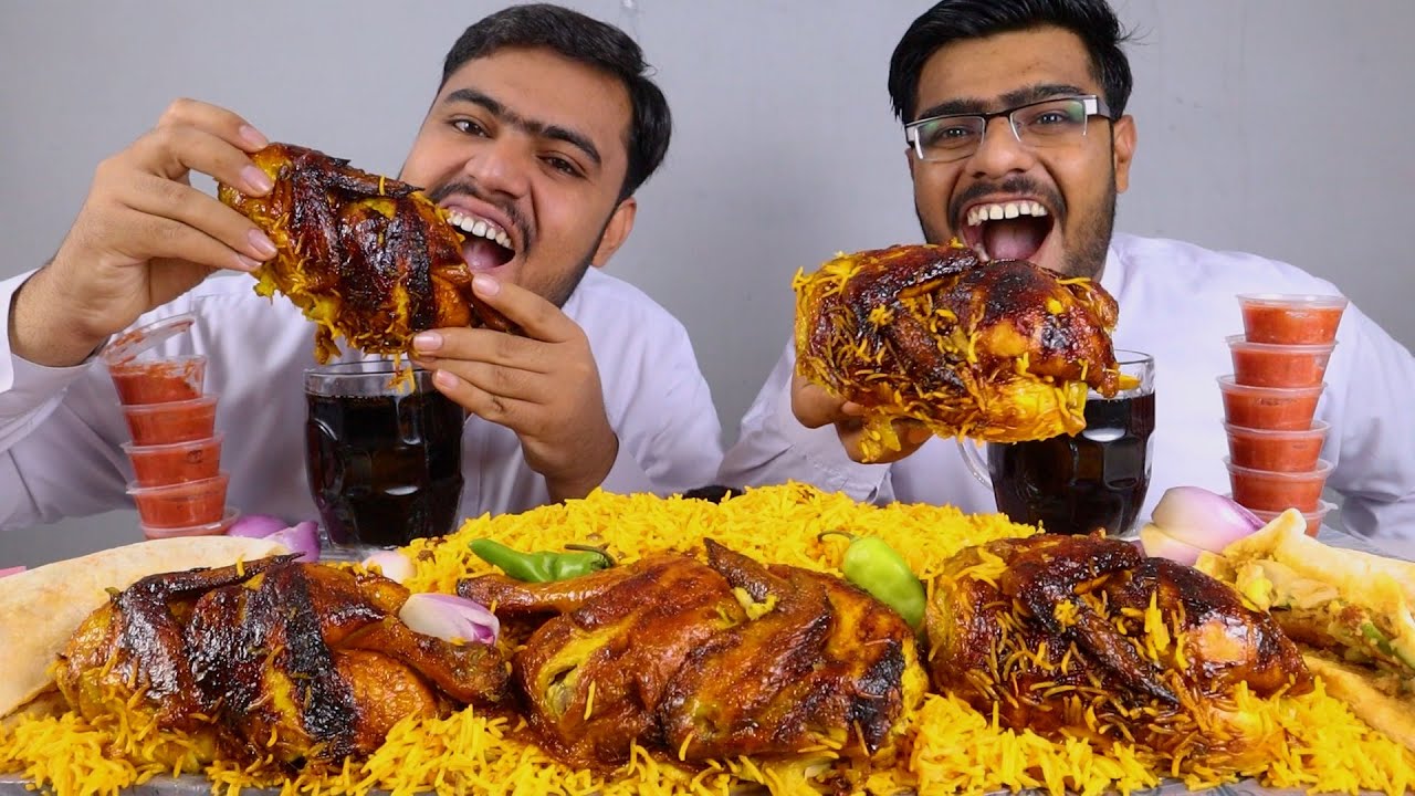 Eating Ruz Bukhari With Chicken Shawaya | Mukbang Asmr