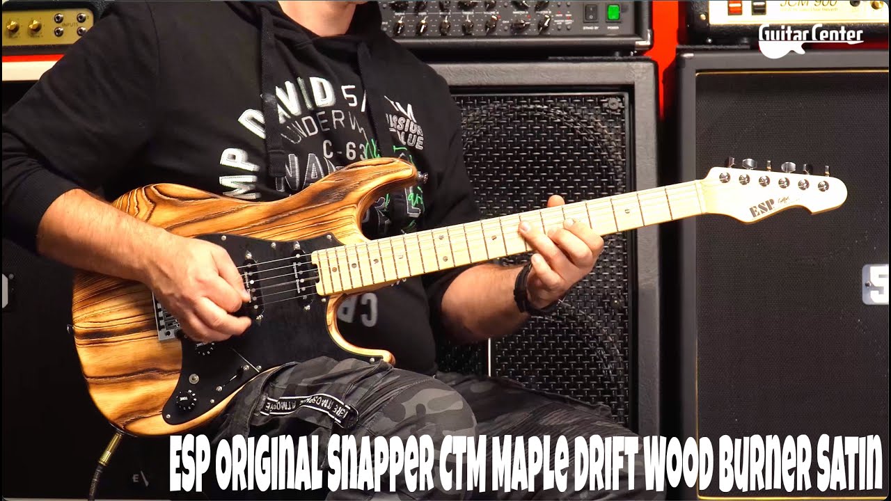 ESP Original Snapper CTM Maple Drift Wood Burner Satin - prawdziwy Custom Shop | TV Guitar Center