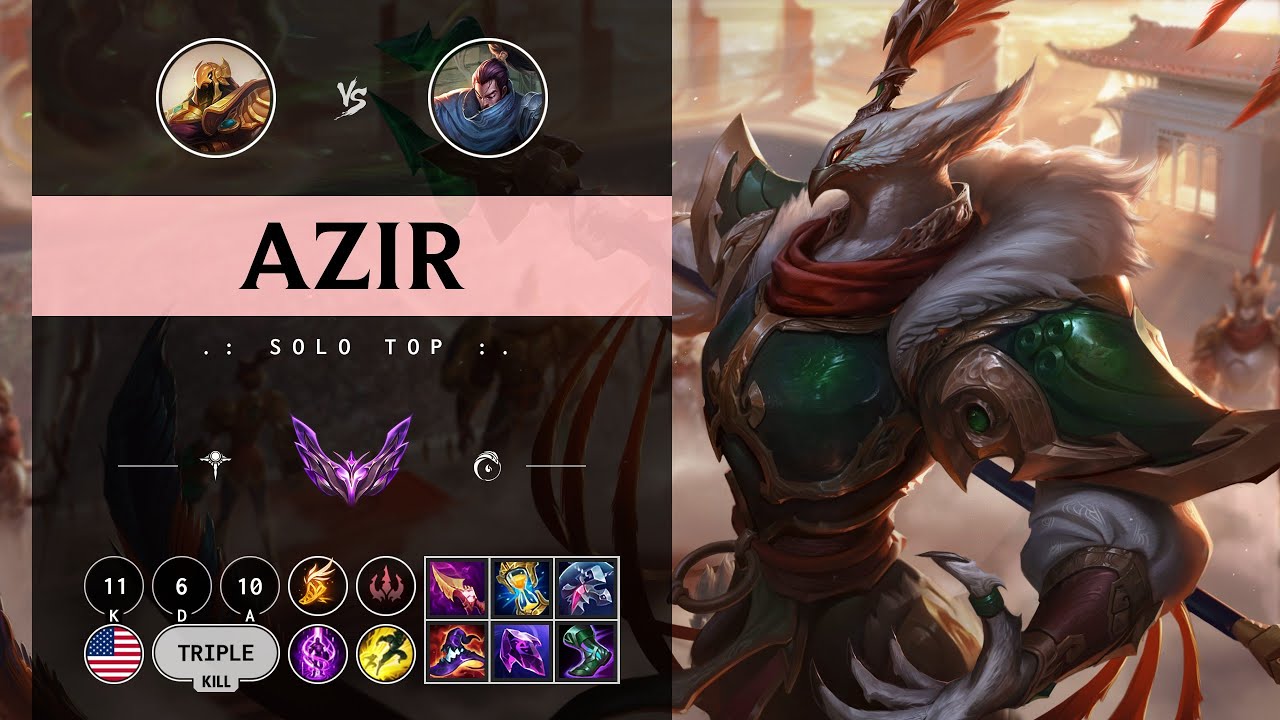 Azir Top vs Yasuo - NA Master Patch 14.10