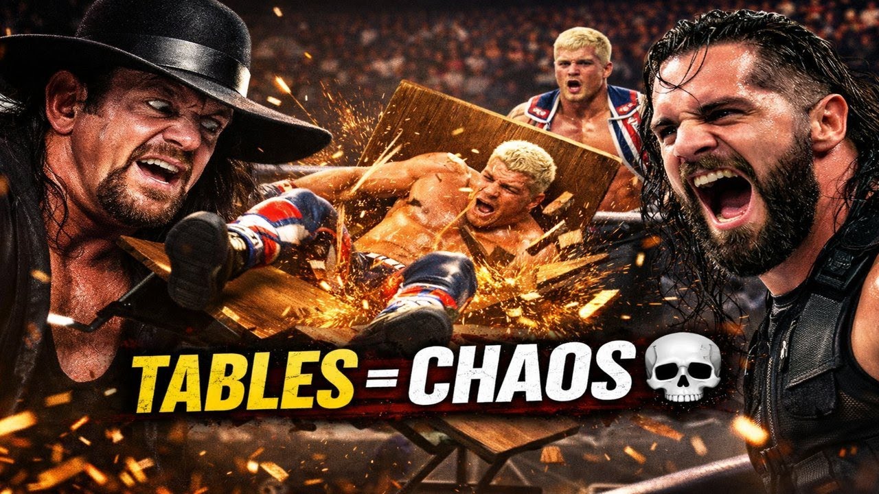 Tables Match Chaos 💥 Undertaker vs Seth Rollins vs Cody Rhodes | WWE