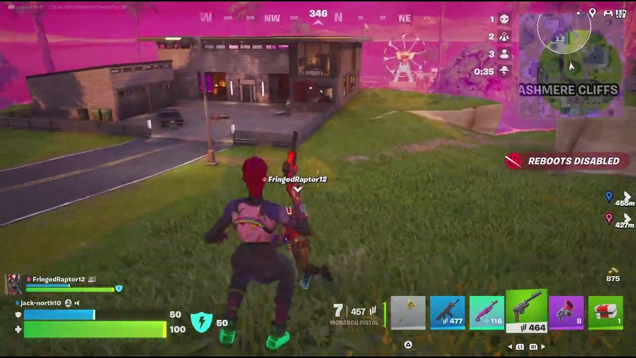 2 no scopes with monarc pistol not really many elimations as we couldn't find anyone