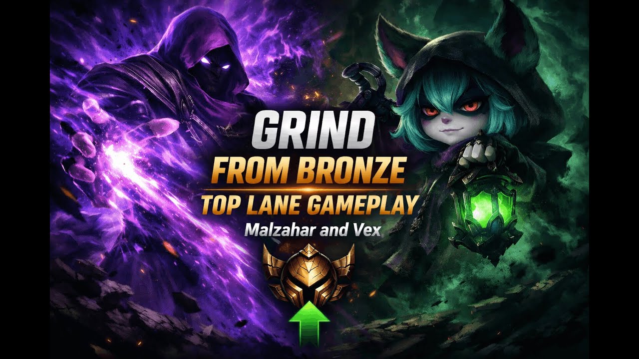 Grinding Out of Bronze | Top Lane Ranked Gameplay (Malzahar & Vex)