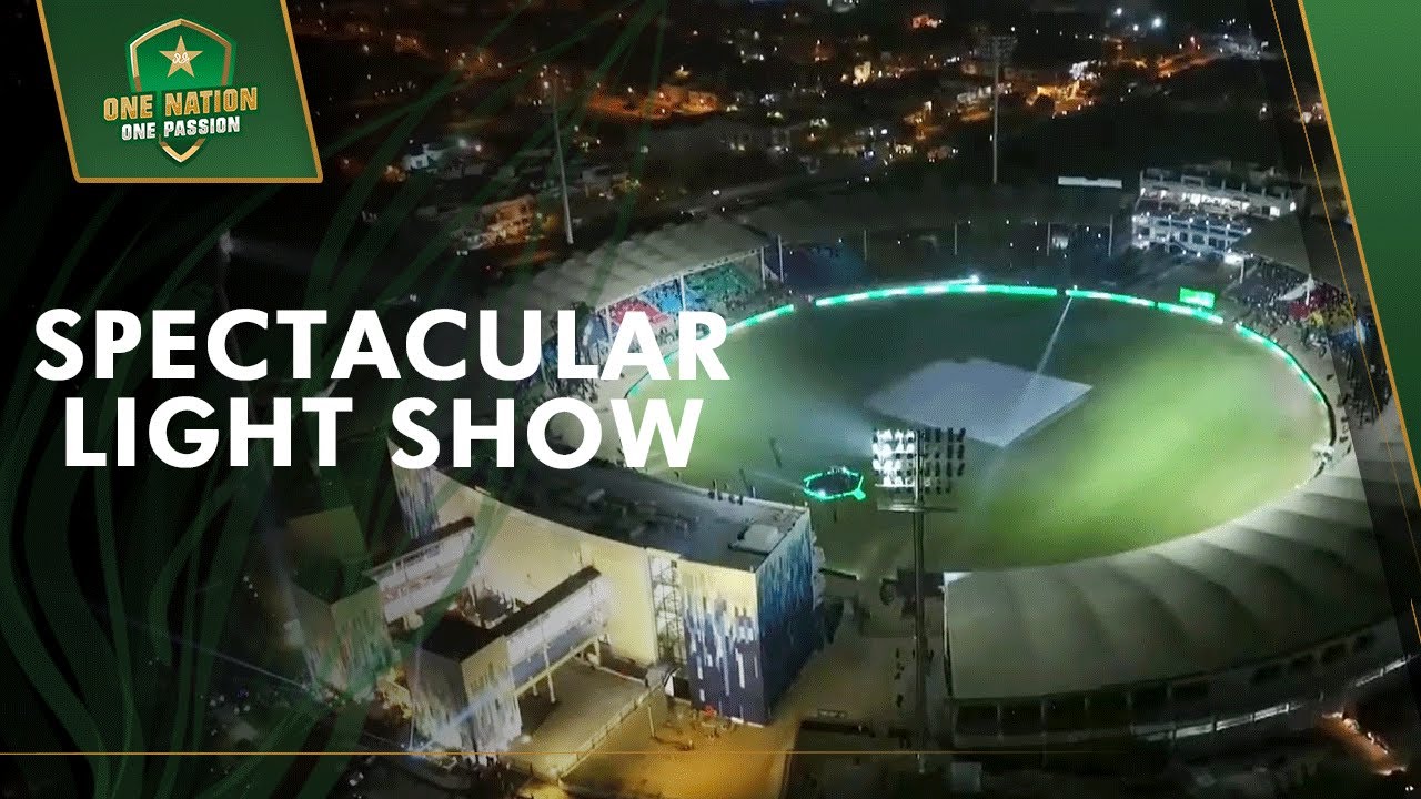 Spectacular Light Show at Grand Inauguration of the New-Look National Bank Stadium, Karachi