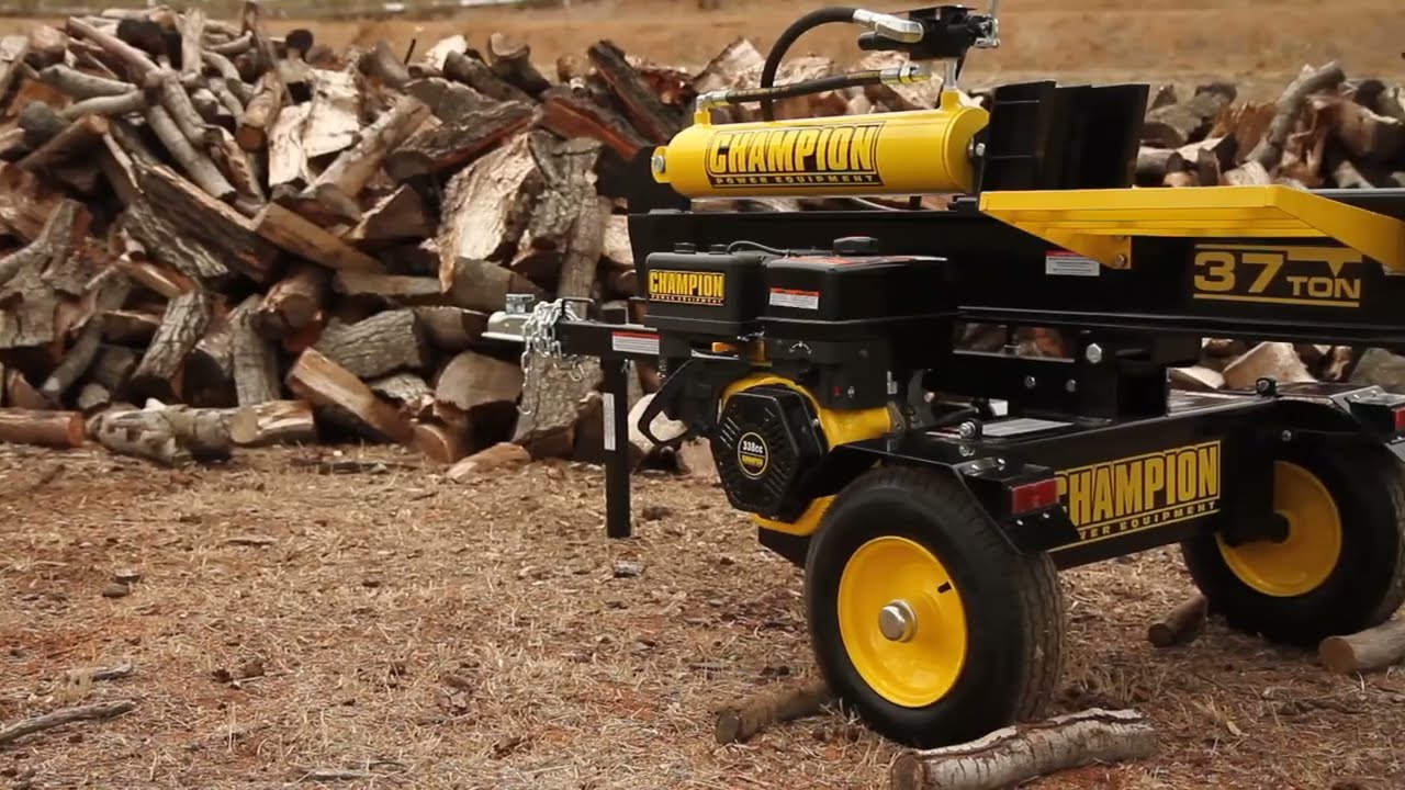 Champion 37-Ton Horizontal/Vertical Full Beam Gas Log Splitter with Auto Return (Model 100250)
