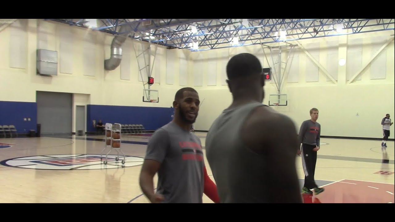 Chris Paul & Lance Stephenson battle to see who can make the most 3 pointers. HoopJab