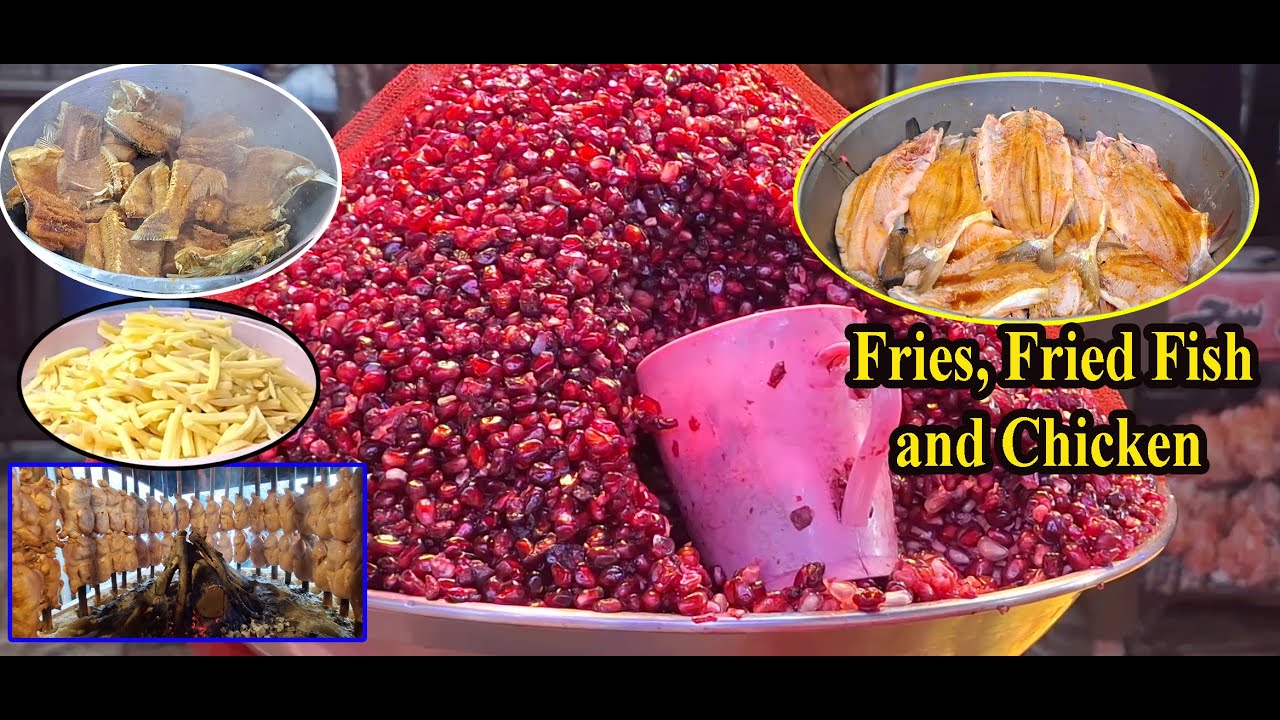 ماهی بریانی در خیابانهای کابل   fried fish & chicken in Kabul Street