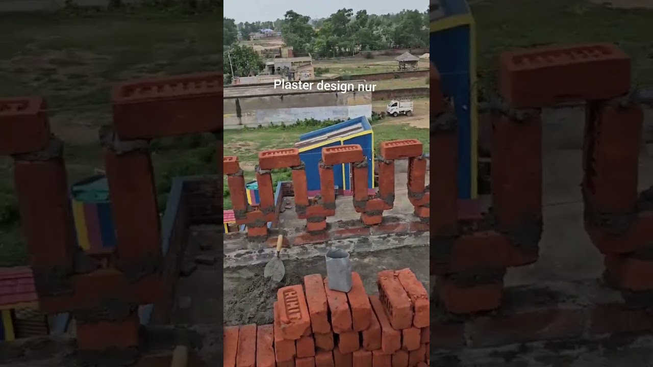 simple brick railing design for house front