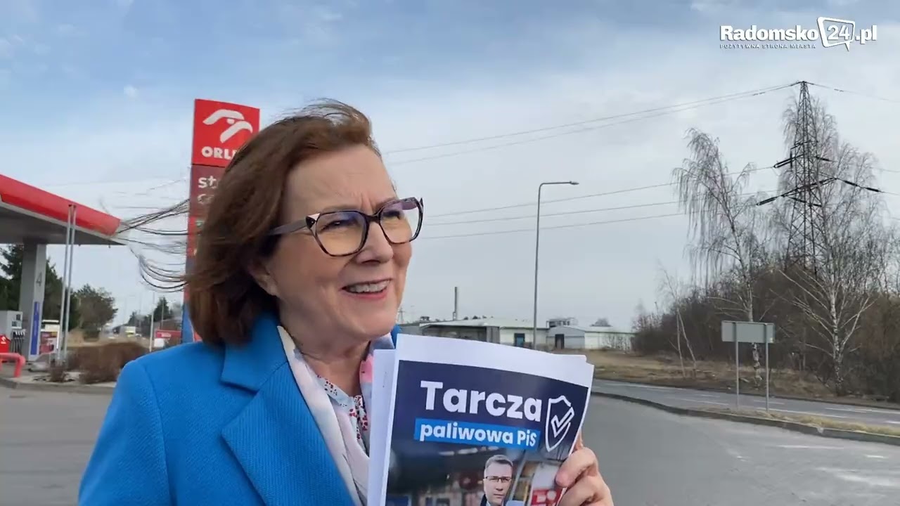 Na jednej ze stacji benzynowych w Radomsku poseł Anna Milczanowska zorganizowała konferencję prasową