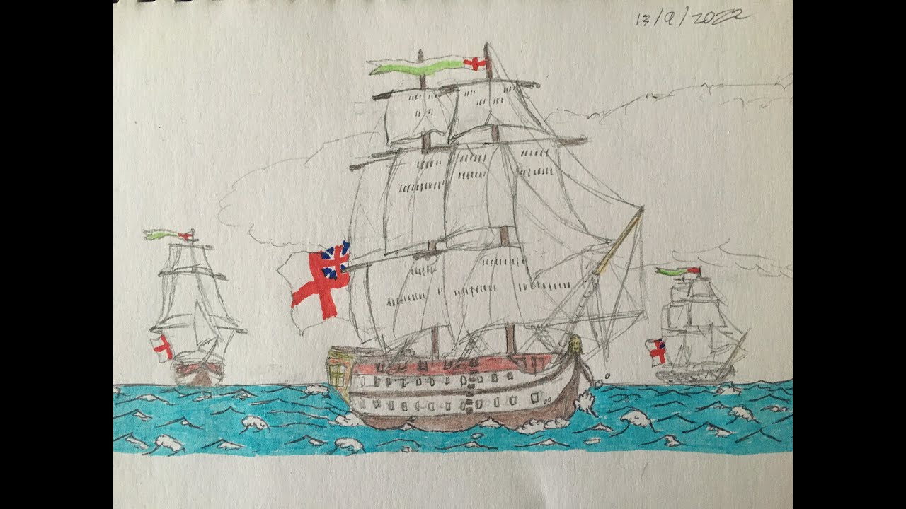 18th century British navy Fleet drawing ✍️  | #Art #Shorts #Drawing