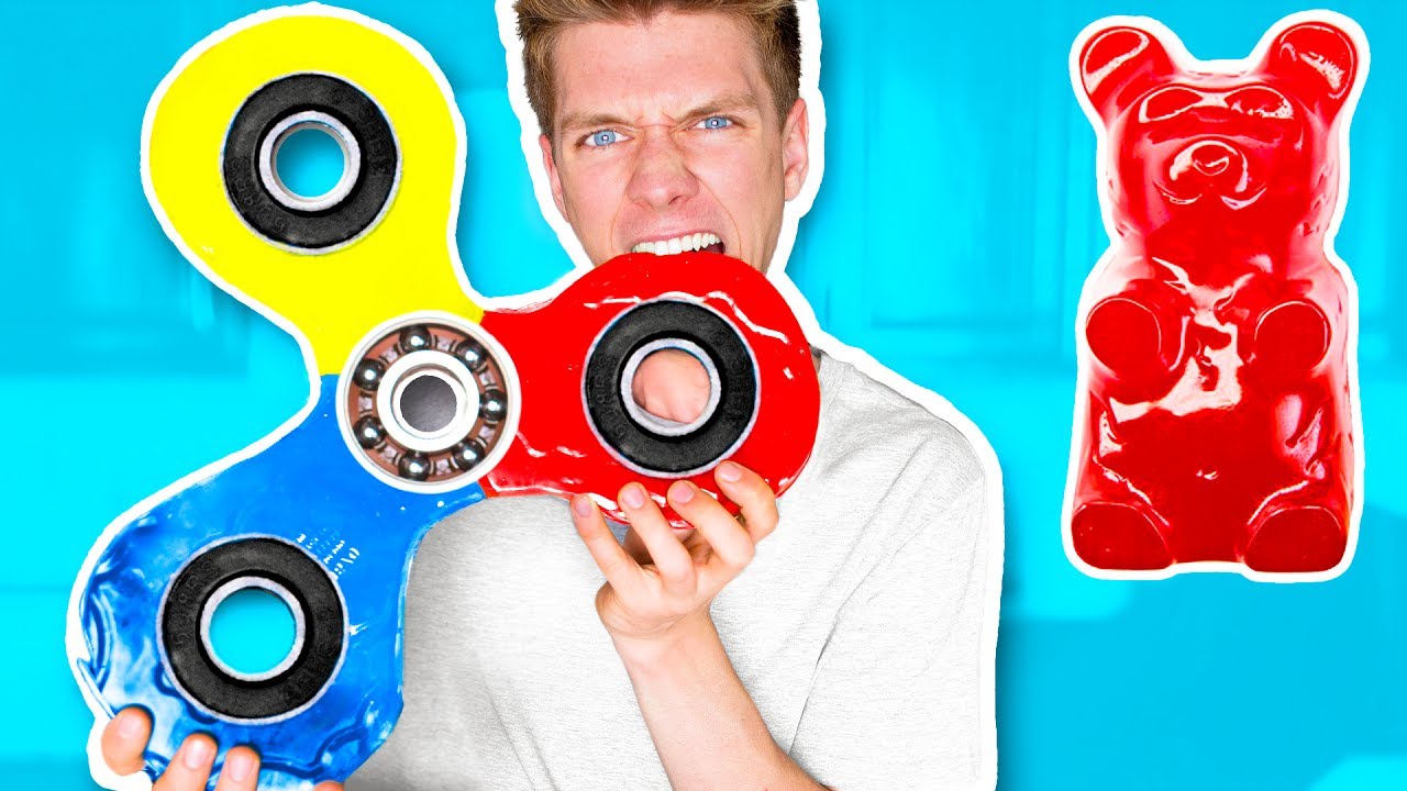 DIY GIANT GUMMY FIDGET SPINNER!!!!! How To Make Rare Edible Candy Fidget Spinners & Tricks