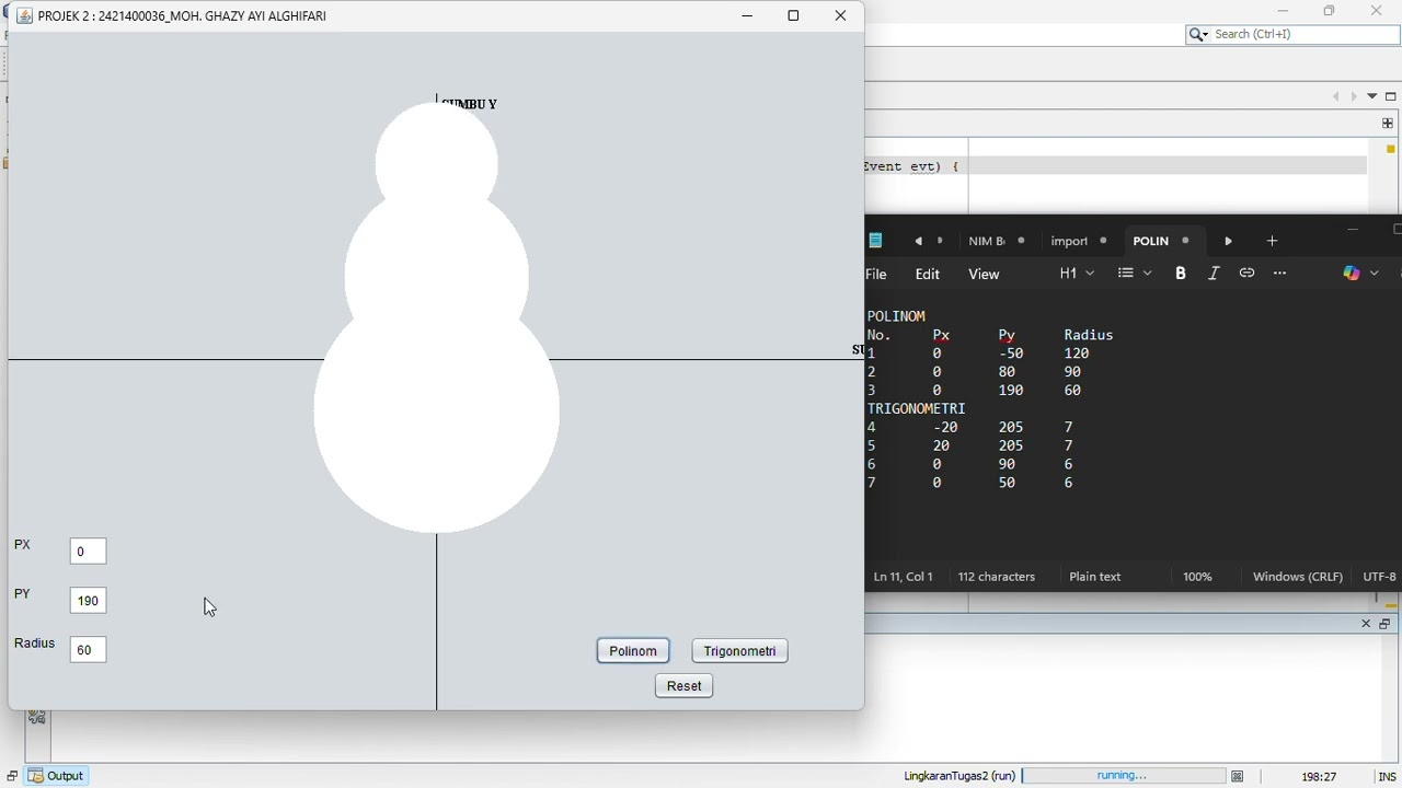 Cara Menampilkan Boneka Salju dengan Bentuk Lingkaran | Polinom dan Trigonometri 