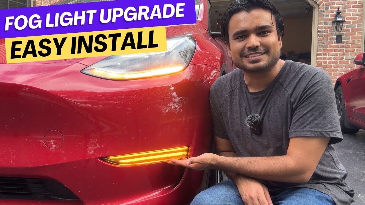 NEW Synth Front Fog Lights For Tesla Model 3/Y With Sequential Turn Signals (Easy Installation)
