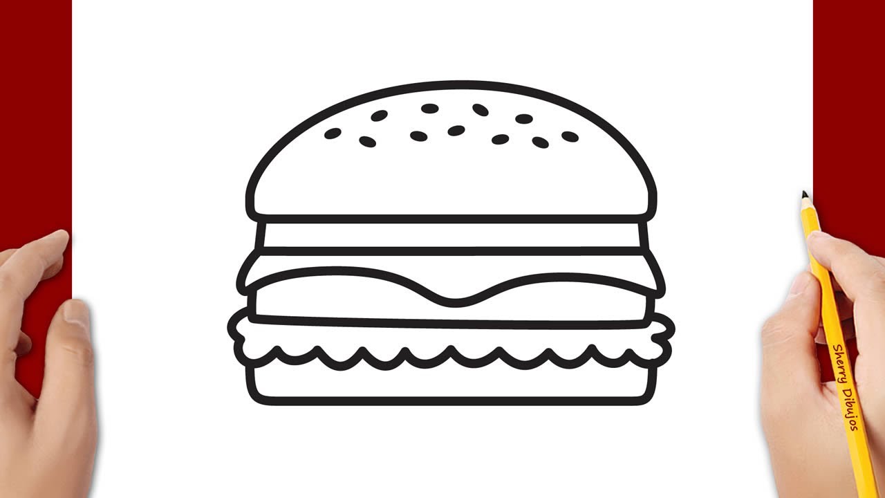 Cómo Dibujar Una Hamburguesa Fácil | Dibujos Fáciles